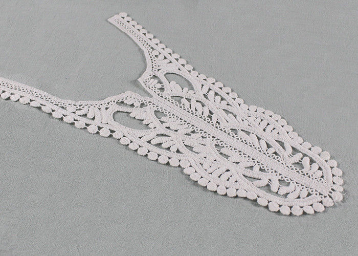 Embroidered Cotton Back Dying Lace Collar Guipure Venice Applique Design For Gown