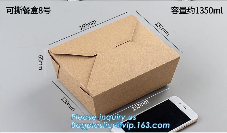 Cheap Cardboard foldable kraft paper lunch box with window,Lunch noodle fast food kraft paper box by customized logo pri