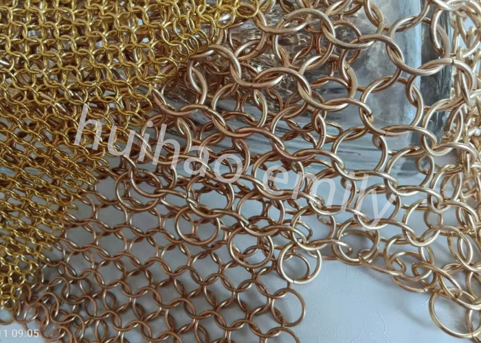 Interior Design Metal Round Ring Mesh Curtain With SS Eletroplating