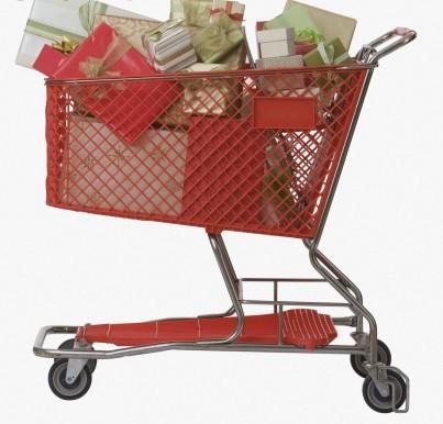 Plastic Supermarket Shopping Trolley Baby Cart 180 Litres Volume 60KG - 140KG