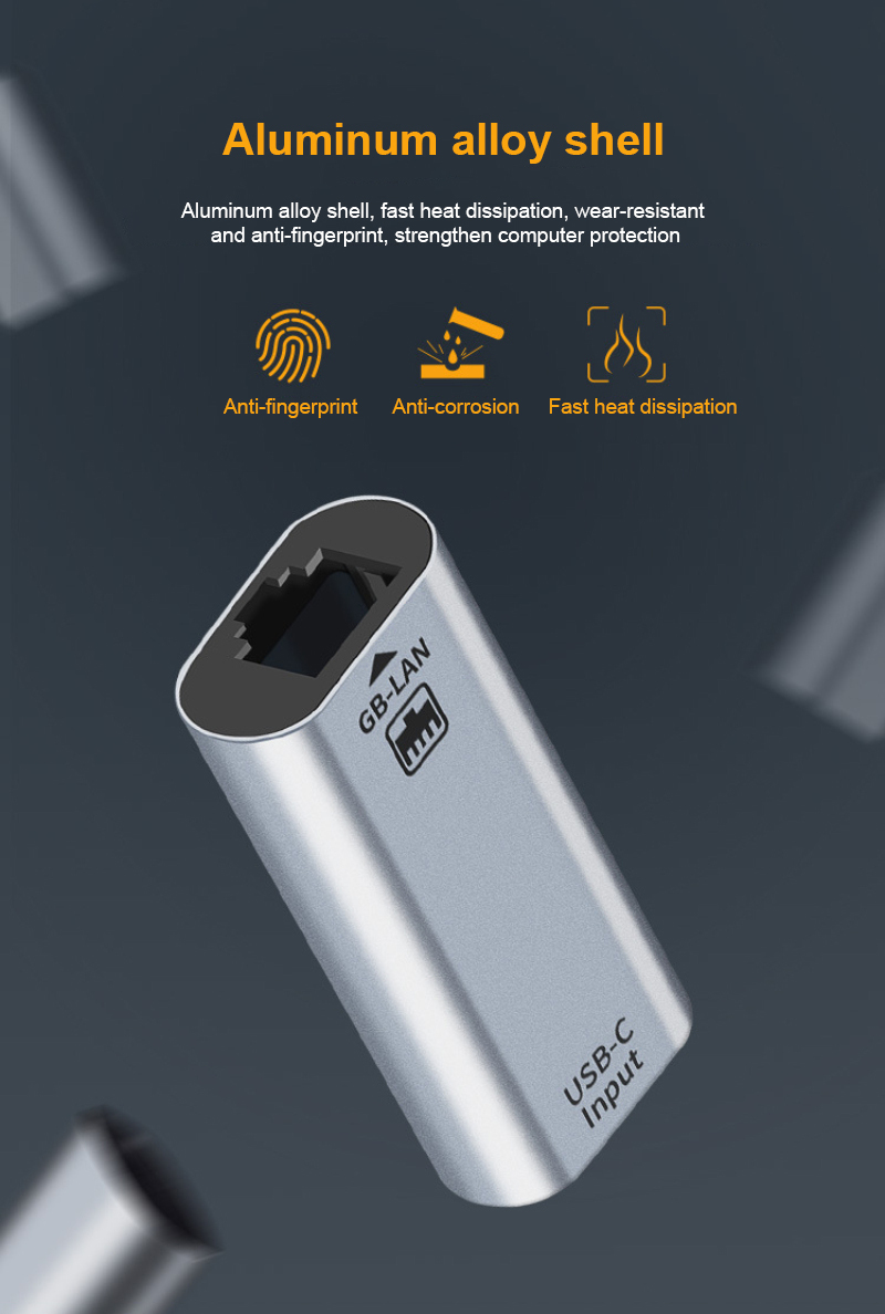 USB C Female to Ethernet Port Adapter 10/100/1000 Mbps Speed for Fast Network Connection