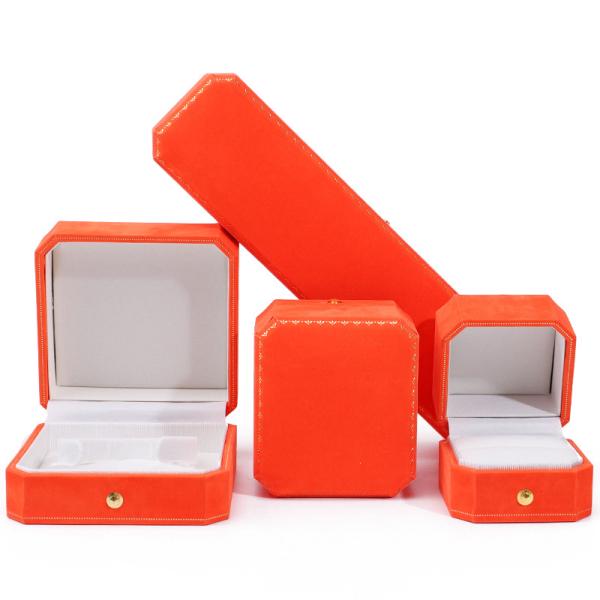 Newest Orange Velvet Jewelry Box for Custom Logo Pendant Earrings Bracelet
