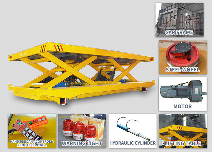 Crane Work Hydraulic Lifting Transfer Cart With Large Table Electric Power
