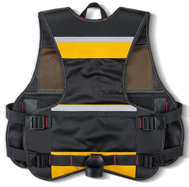 Reflective Work Vest Multifunctional Construction Vest Mesh Breathable Construction Safety Armor Tool Vest