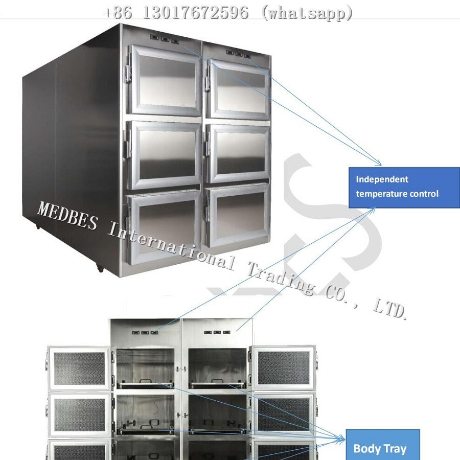 MR-6 Stainless Steel Mortuary Refrigerator with Six Body Chamber