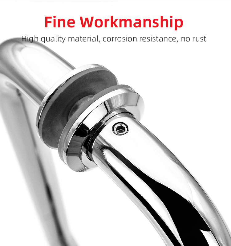 304 Stainless Steel Satin Gold Round Back to Back Pull Glass Door Handle for Hotel Spa