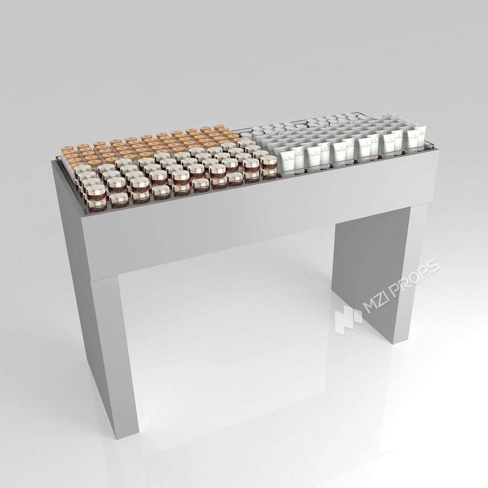 GDR07-XY04 Cosmetic Display Table with 3mm Transparent Acrylic Joint Box and Display Flexibility for Shopping Mall