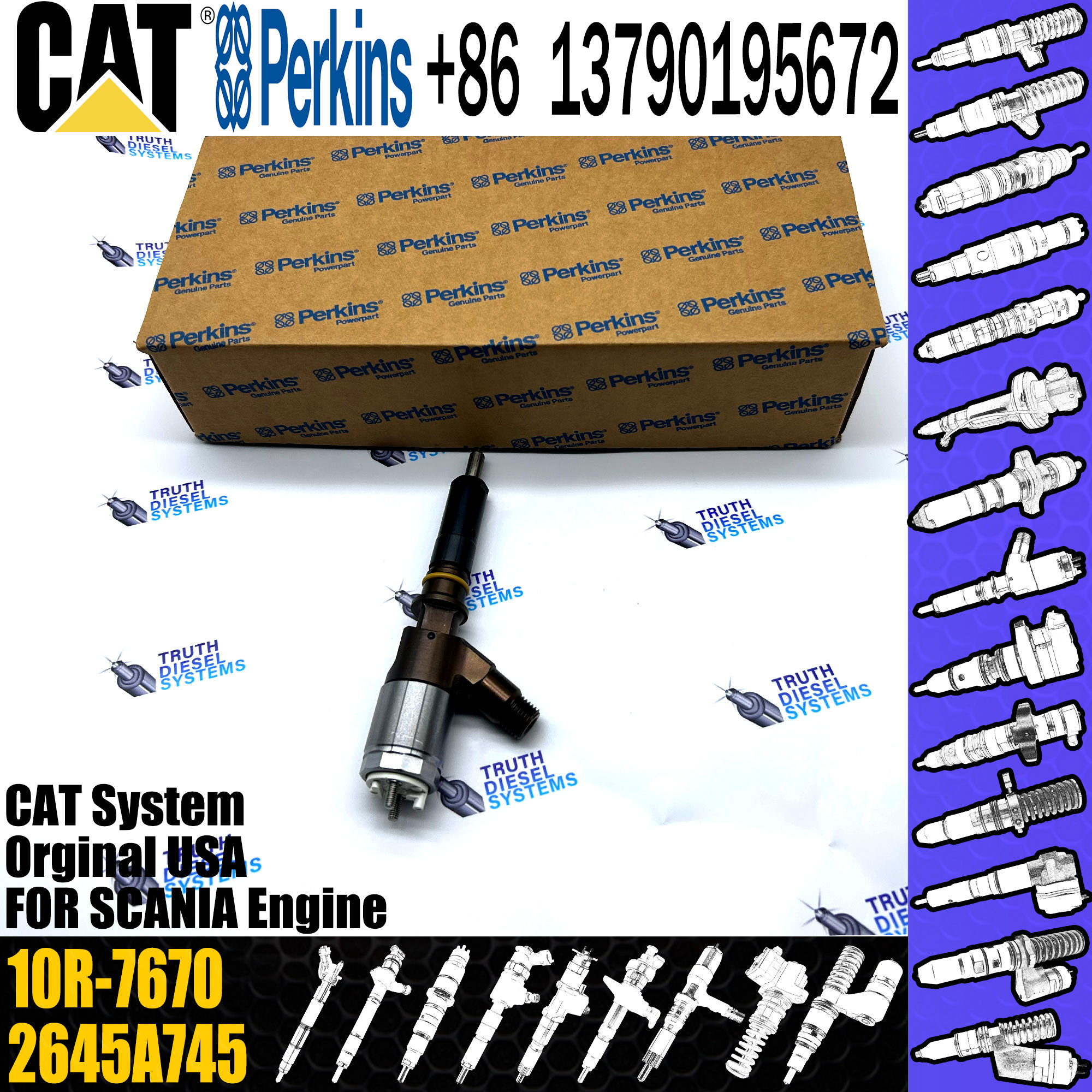 C6.6 Diesel Fuel Injector 320-0670 320-0670 3200670 2645A745 10R7670 10R-7670 For Perkins CAT