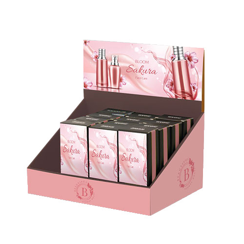 Satin Coating Display Carton Boxes , Custom Cardboard Countertop Displays Linen Lamination