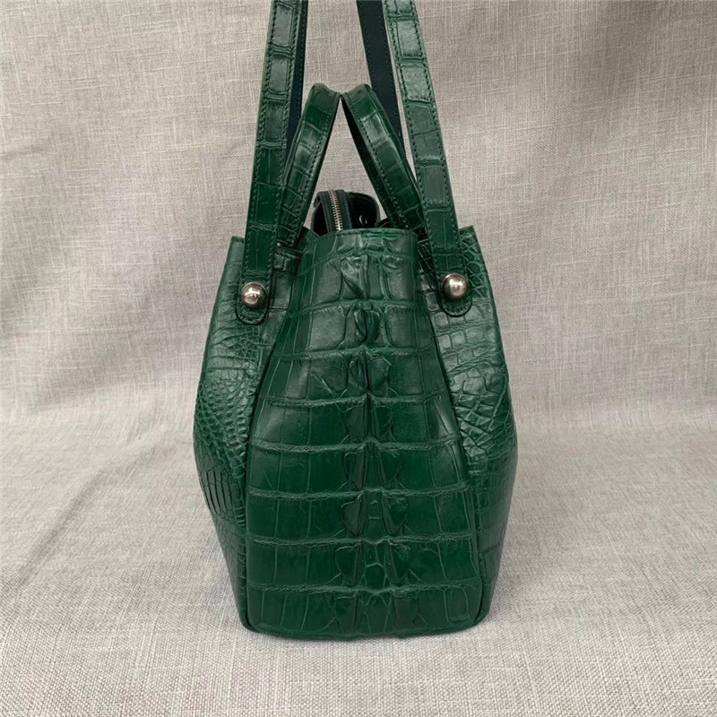 Authentic Crocodile Leather Women Large Handbag Female Single Shoulder Bag Genuine Alligator Skin OL Lady Working Purse