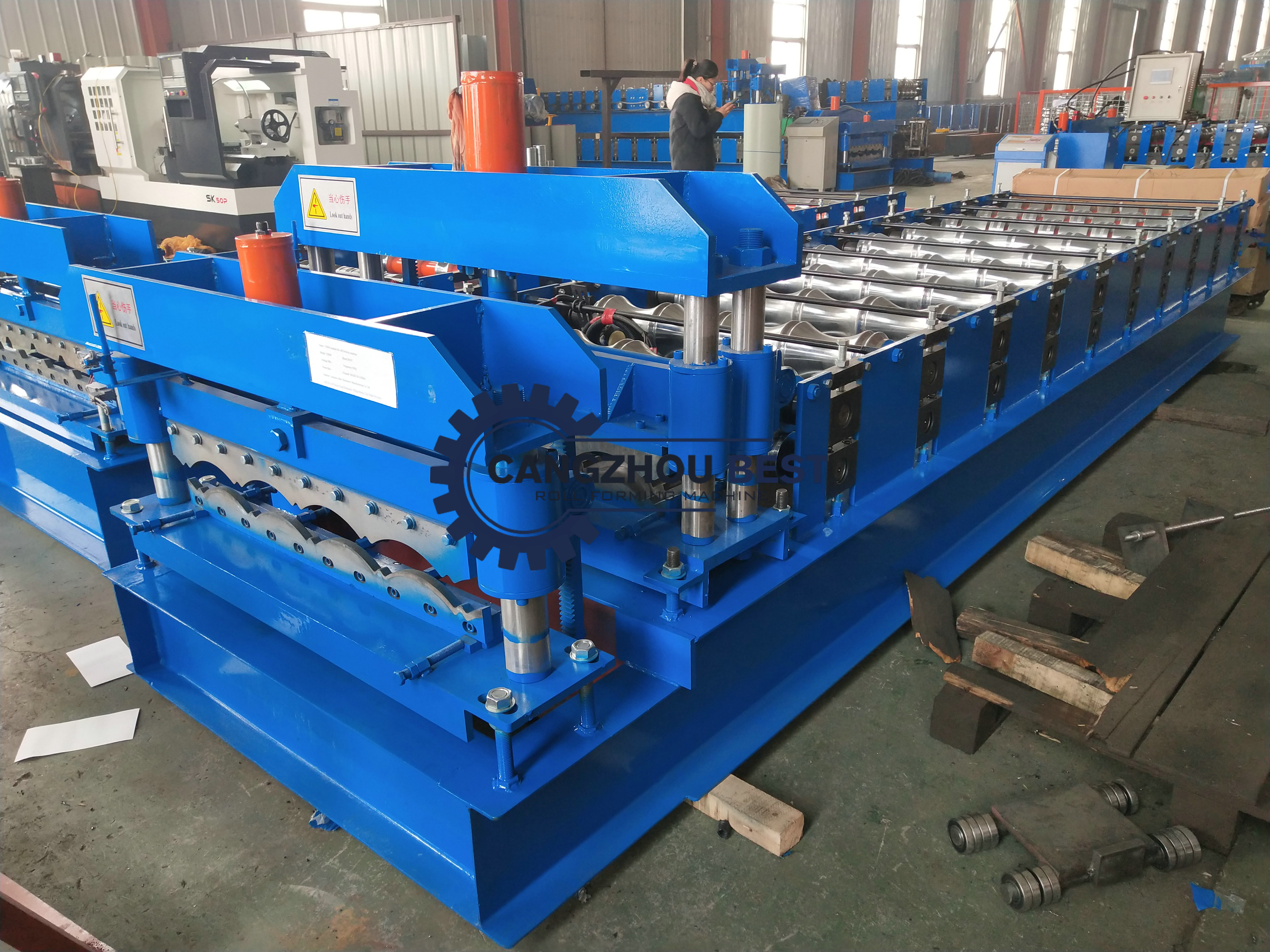 Q Type Roof Tile Roll Forming Machine Galvanized Steel PPGI Coil Oriental Afica Design