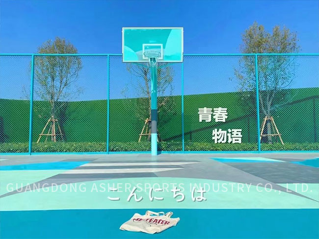 Silicon PU Vinyl Badminton Court Rubber Flooring Pitch Base UV Resistant
