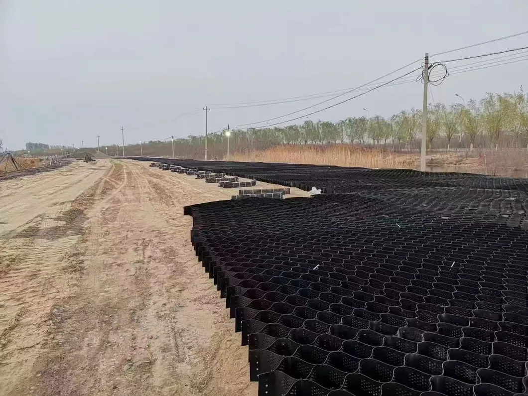 High Honeycomb Black HDPE Geocell Reinforcement Driveway for Road Gravel Stabilizer Grid Retaining Wall Embankment