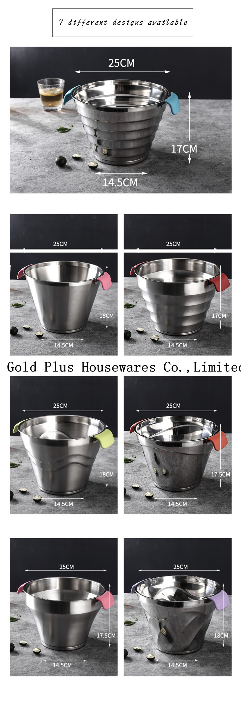 Silver 0.057cbm Stainless Steel Water Bucket Thickened Ice Barrel