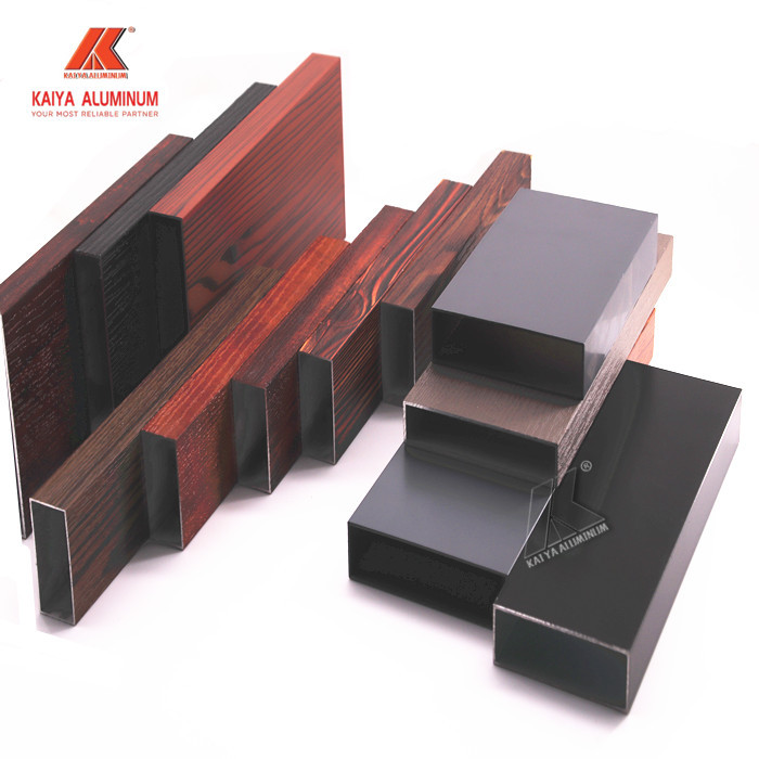 Horizontal 6082 T6 Aluminum Square Profile Wood Grain Slat Fencing Panel For Home Garden