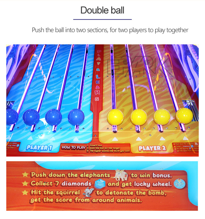 Indoor Kids Video Arcade Game Machine Win Lottery Tickets Collect Animals