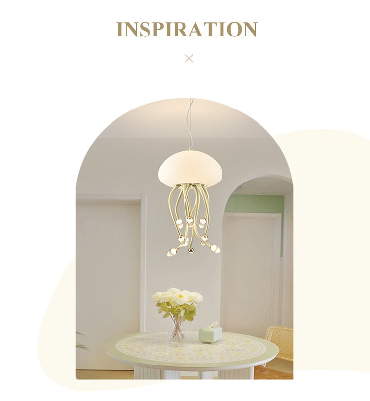 Cream style designer jellyfish chandelier minimalist and creative living room light(WH-AP-563)