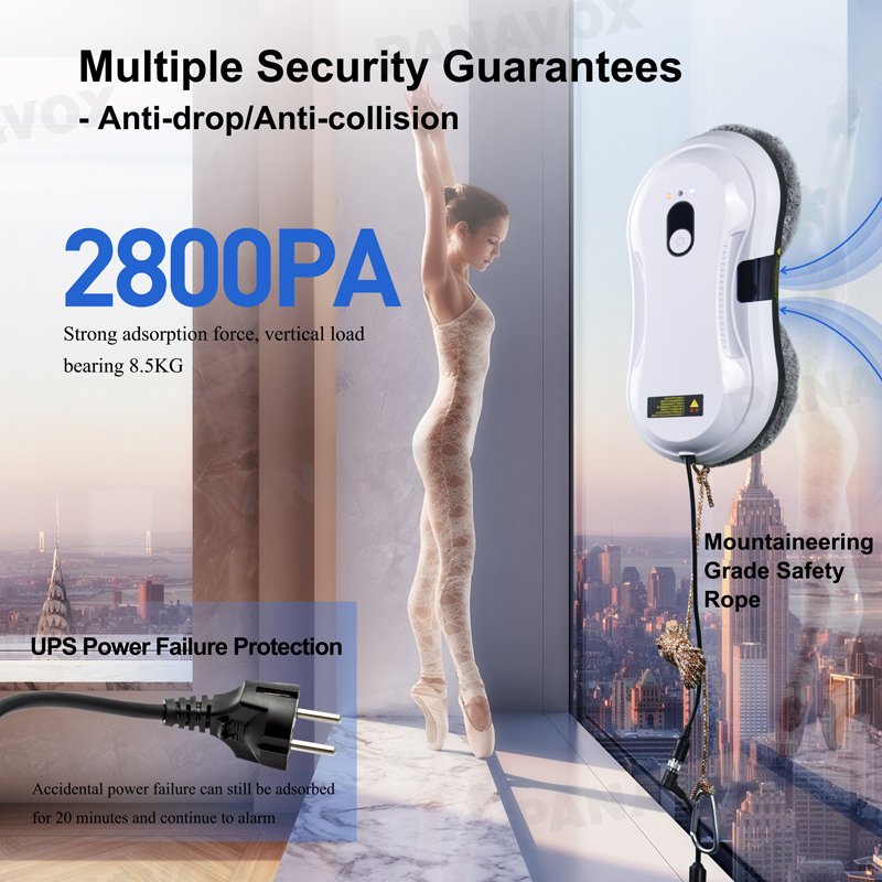 Private Mold Commercial Window Cleaning Robot 2.8KPa 3mins/M2 Building Glass Cleaning Robot
