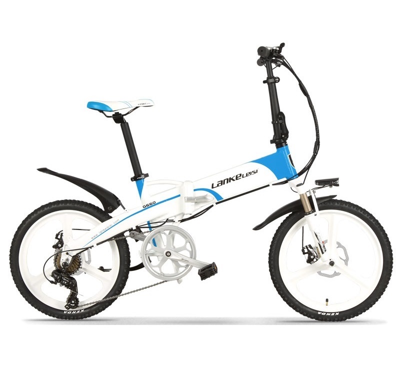 13AH L G Battery Powered Bike , LANKELEISI 20 Inch Folding Electric Bike