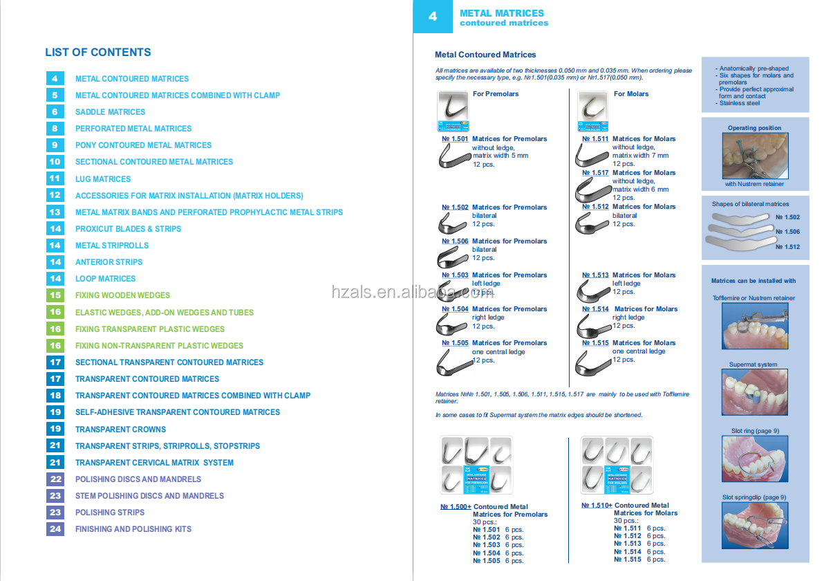 ce certified Dental Restoration Products Materials TOR VM Set of Rings 1.399 /Rings for Sectional Matrices Installation