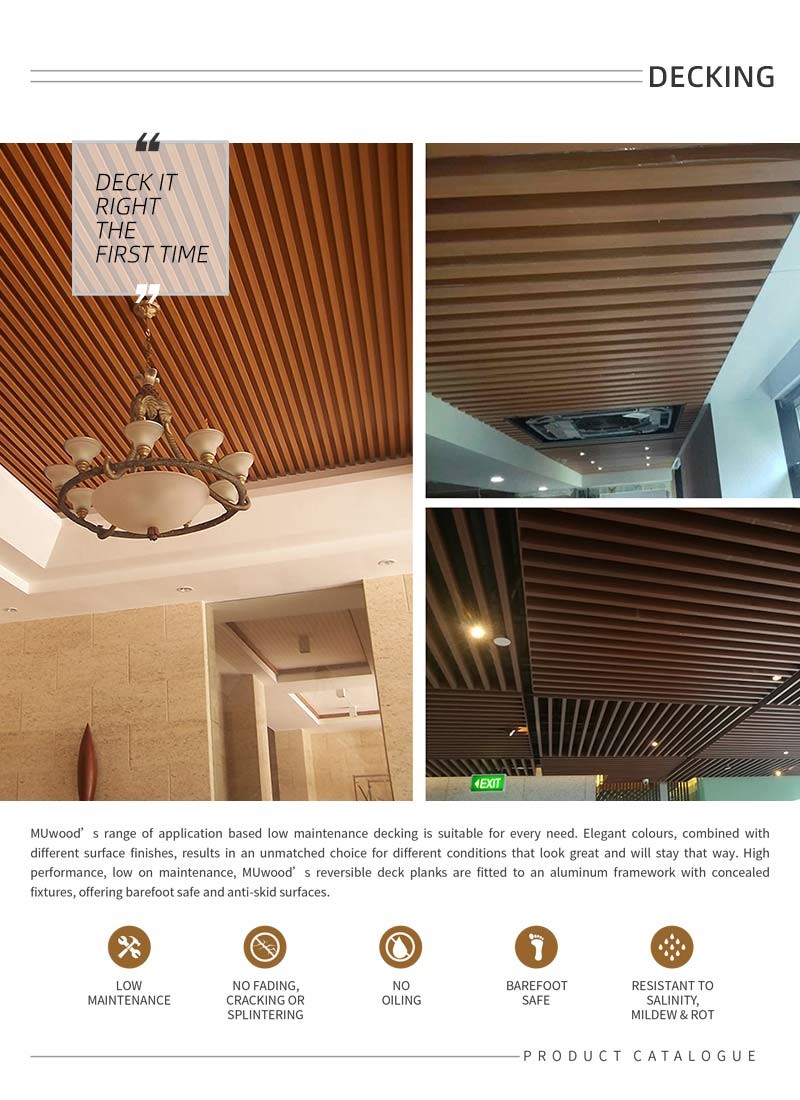 PVC WPC Wooden Ceiling Panel wood plastic WPC Sheet For Ceiling