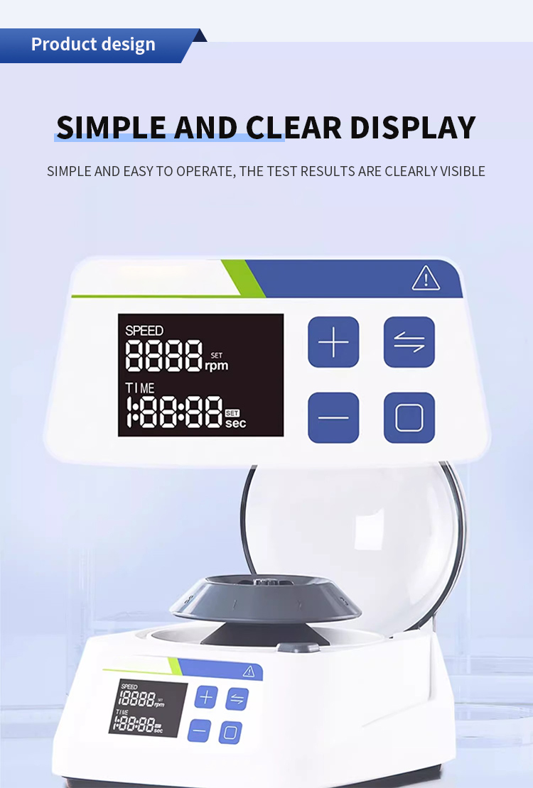 High Speed Mini Centrifuge with Adaptive Rotor 8*2ml / 1.5ml / 0.5ml / 0.2ml Capacity