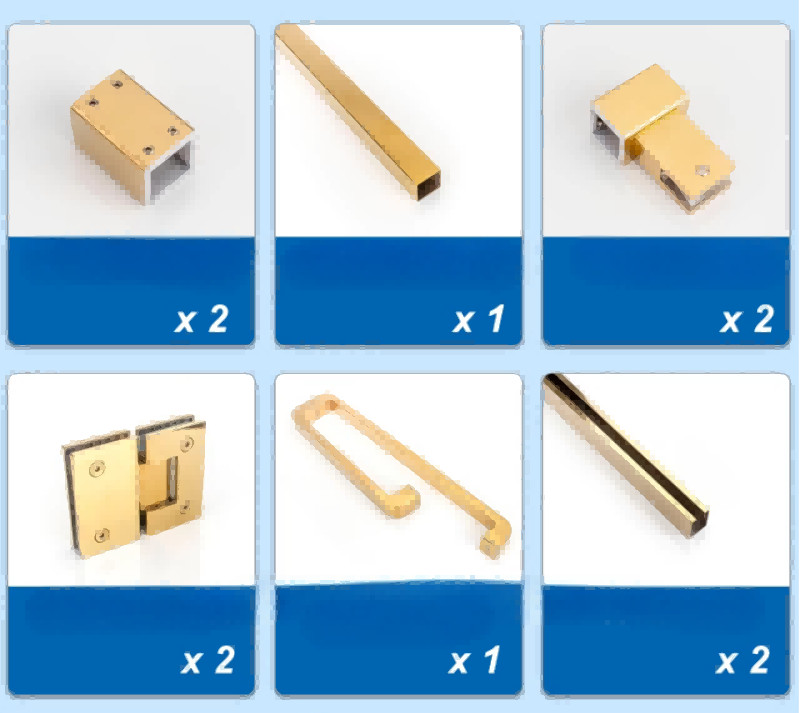 25 Square Shower Door Profile Easy Installation With Hardware Accessories