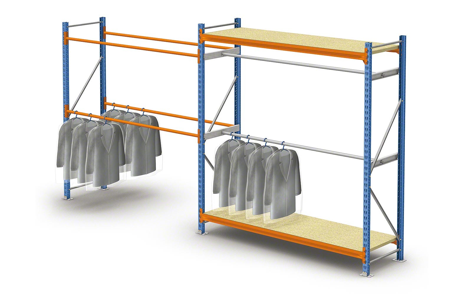 Powder Coated Light Duty Metal Clothes Rack , Steel Commercial Clothing Racks