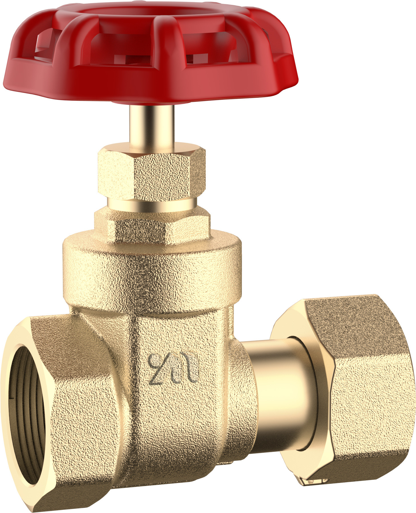 3101 Female x Flex. Female Water Meter Brass Gate Valve Sizes DN15 DN20 DN25 non-rising stem type w/ Cast-Iron Handwheel
