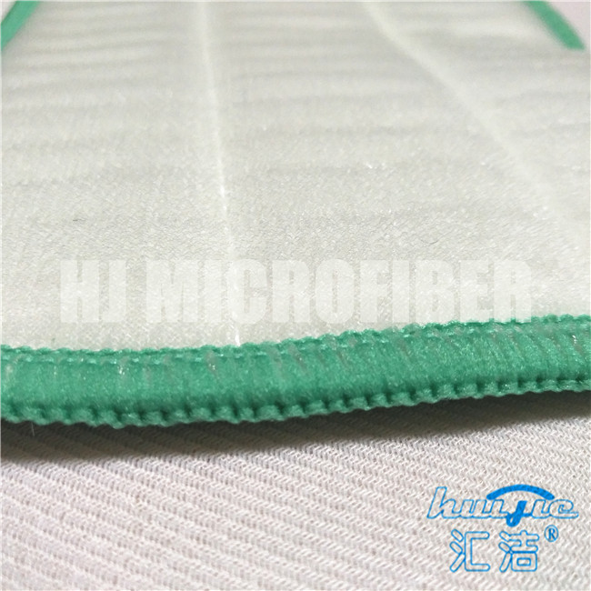 Green Color Microfiber Mop Refill Pads Coral Fleece With Hard Silk Floor Wet Mop Heads