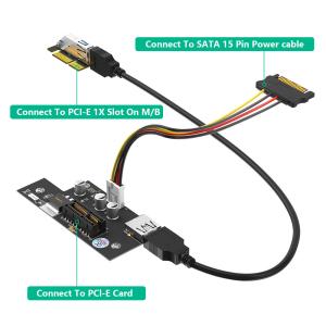 GPU PCI Express 1X To 1X / 4x / 8x / X16 Riser Card Extender With Magnetic Foot