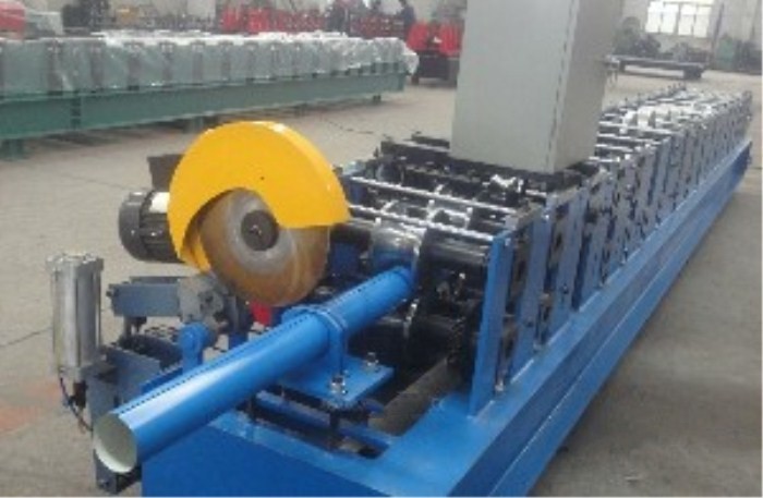 PLC Control Downspout Roll Forming Machine 4kw Motor Power With Cycloidal Reducer