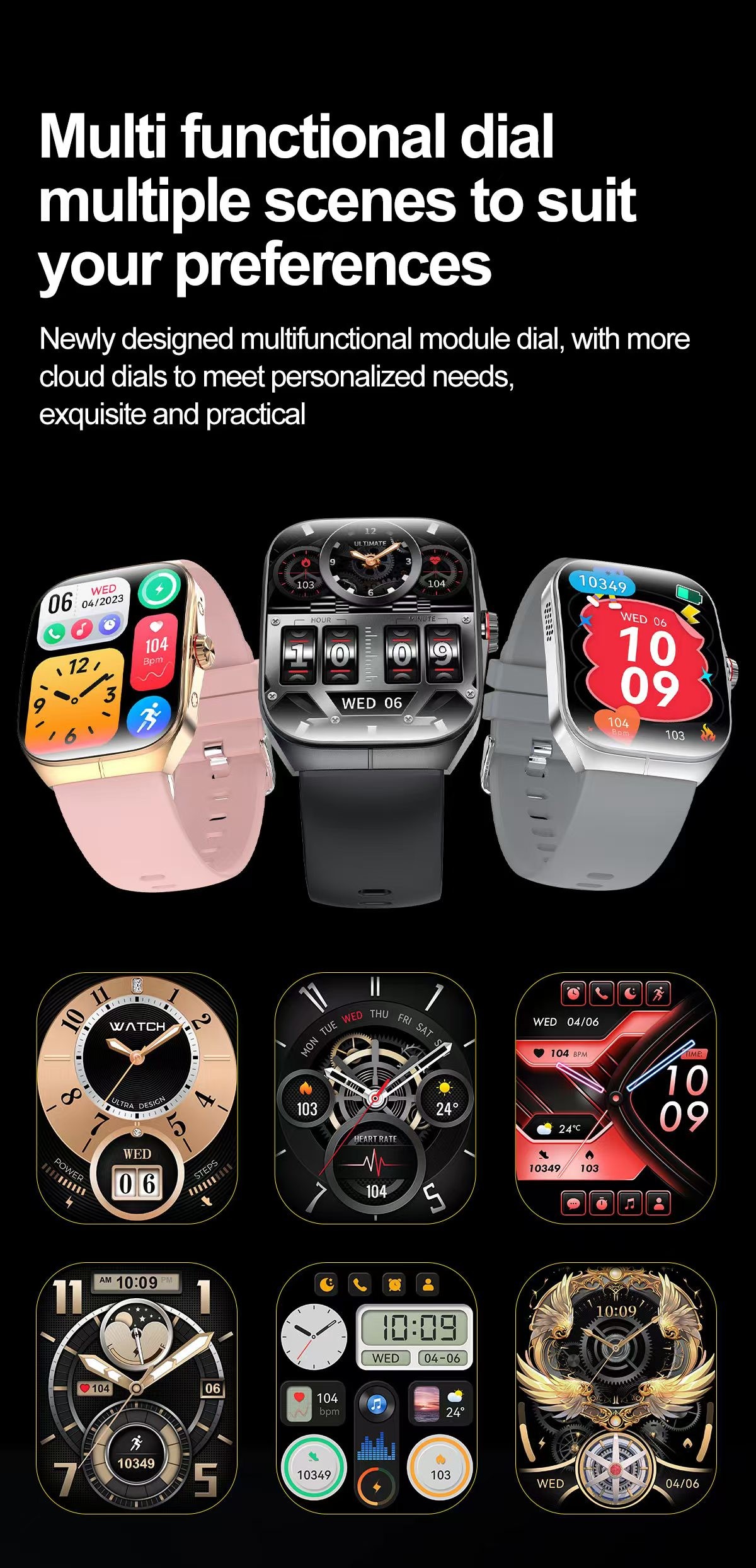 HK80 Calorie Smart Watch Music Player Smart Watch BT Call Sleep Monitoring Smartwatch IP68