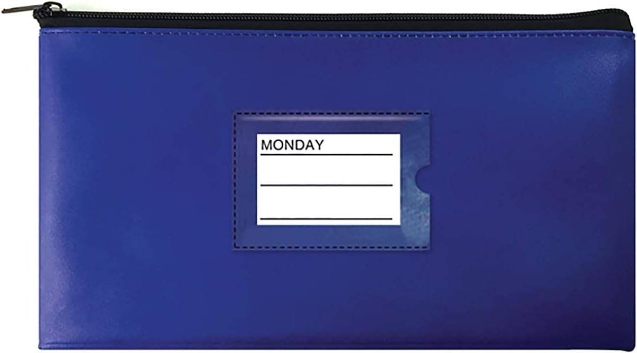 Zipper Security Bank Deposit Bag, Clear Window & 14 Insert Cards Cash Bag, Utility Pouch, Assorted 7 Colors
