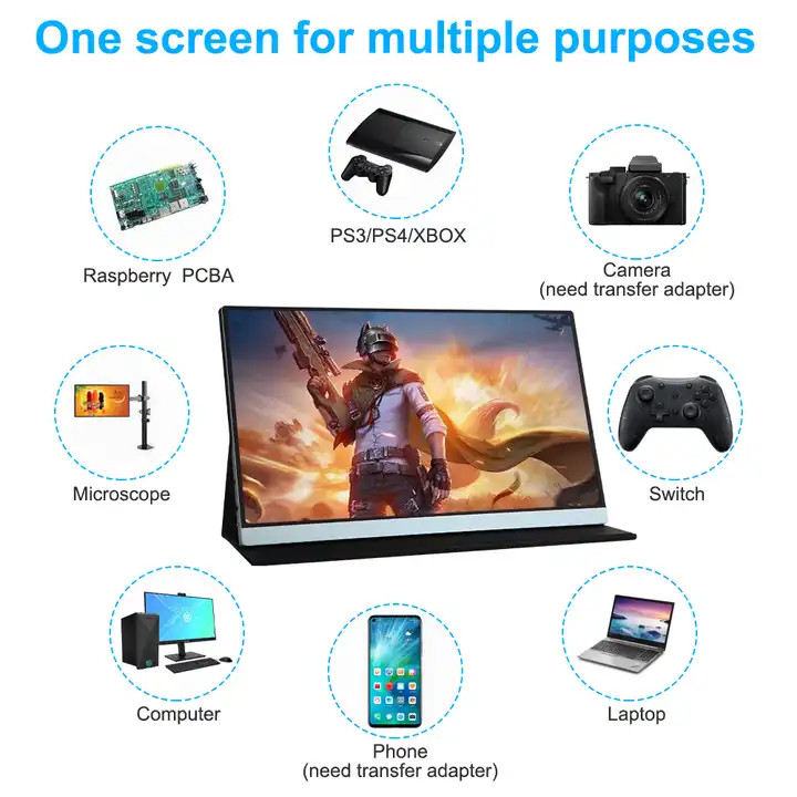 OEM / ODM 15.6' Portable Monitor With Touch Screen Customization Wholesale For Laptop