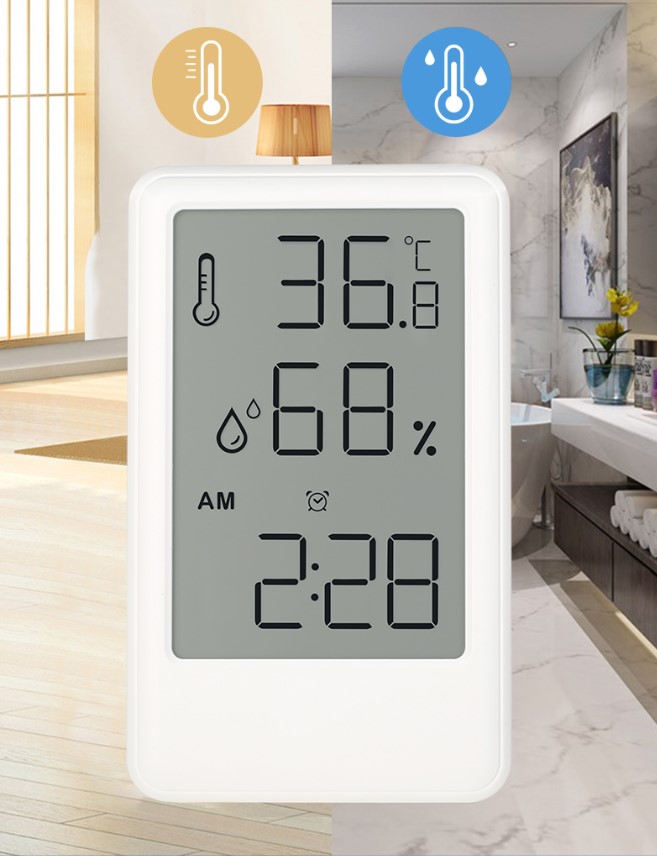 LCD Screen Alarm Clock With Temperature Testing And Humidity Monitoring Function
