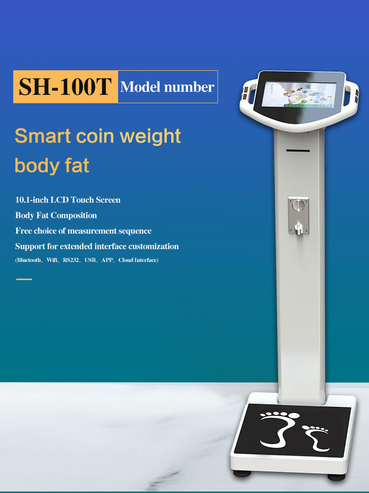 Accurate Electronic Height And Weight Machine 10.1 Inch Measuring Fat Muscle For Adults