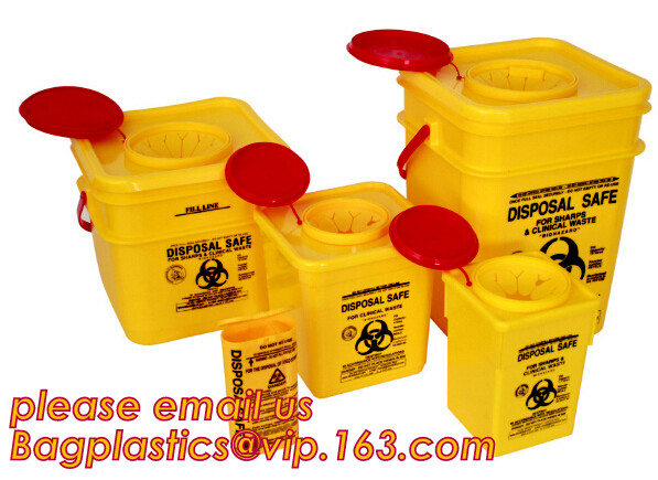 Biohazard Plastic Sharps Container,Hospital Biohazard Medical Needle Disposable Plastic Safety Sharps Container