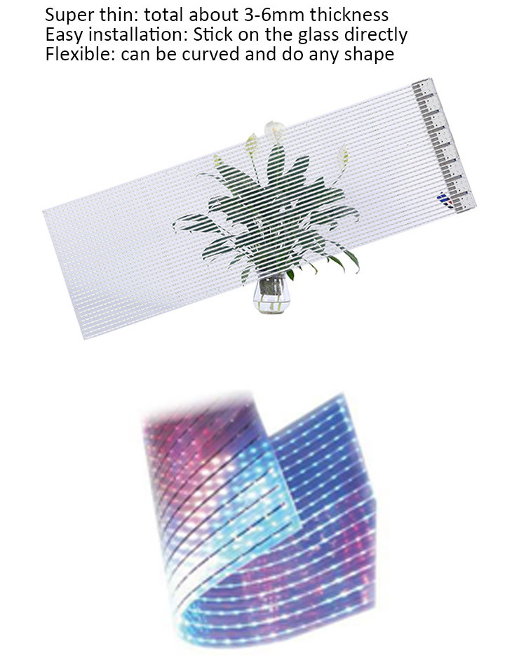 2500cd/sqm Transparent LED Display 10mm Pixels 240VAC For Store Window