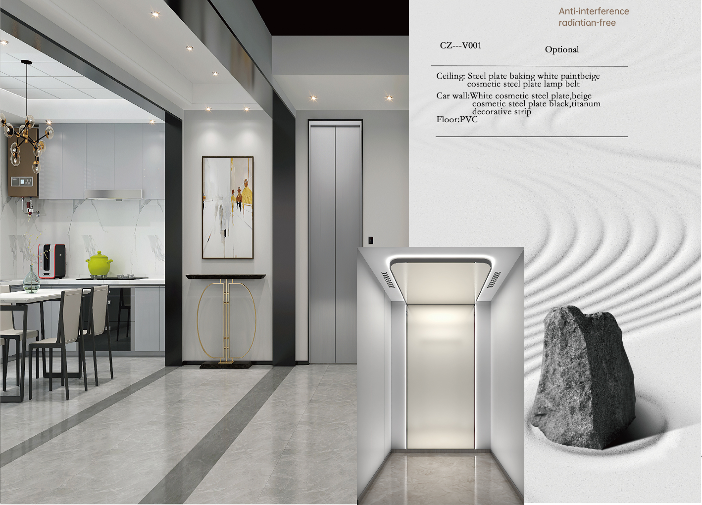 Small Traction Type Home Monarch Villa Lift Stainless Steel Private Building Elevator