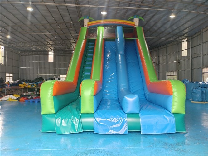 Silk Printing Commercial Inflatable Dry Slide Outdoor Jumping Bouncer Slide