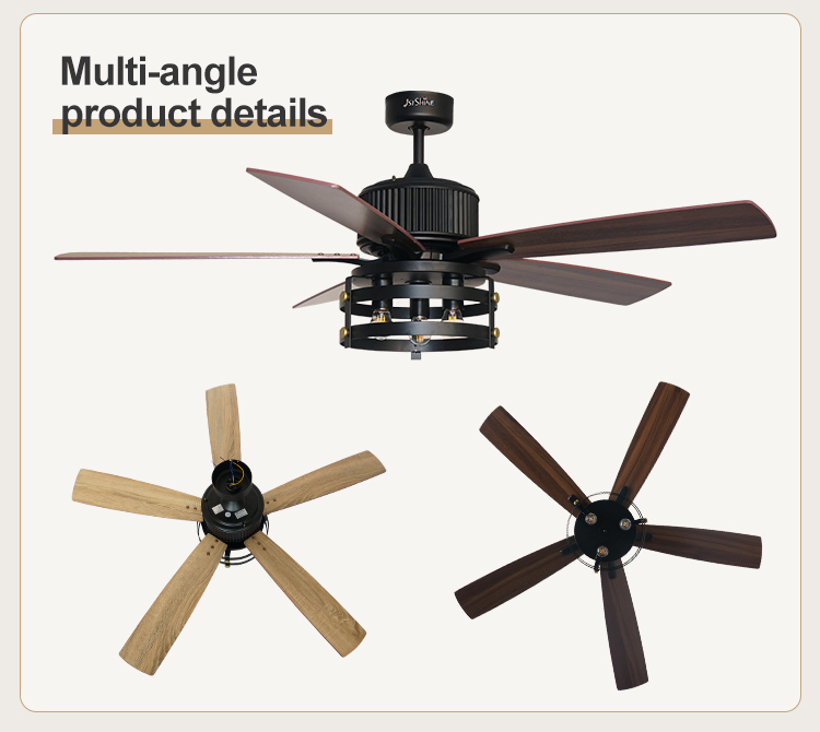 1stshine Indoor MDF Blades 220V Home Soft Lighting Ceiling Fans with Bulbs