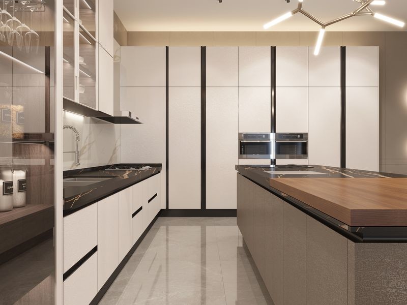 Sleek , Durable , And Customizable Stainless Steel Kitchen Masterpiece