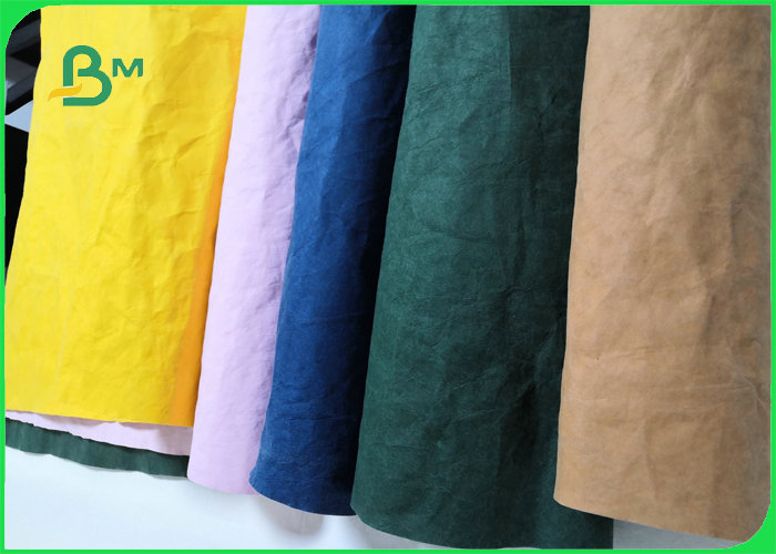 Red Black Color Waterproof Kraft Paper Fabric Roll For Storage Bag 150cm Width