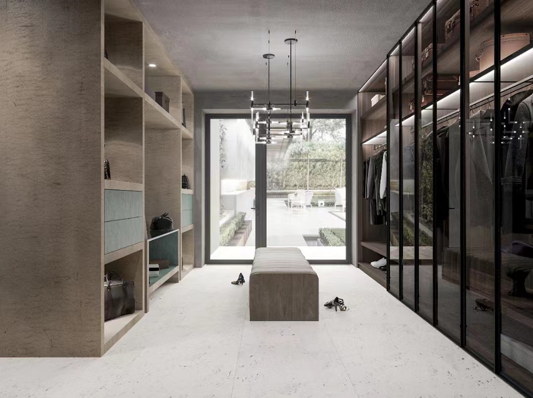 Modern Wood Melamine Bedroom Cabinets Walk in Closet System for Luxury Living Spaces