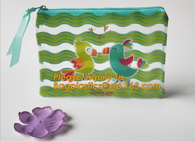 Plastic Bag OEM Custom PVC Loop Handle Image Printed Plastic Shopping Bag,Promotional Clear Waterproof Plastic Cosmetic