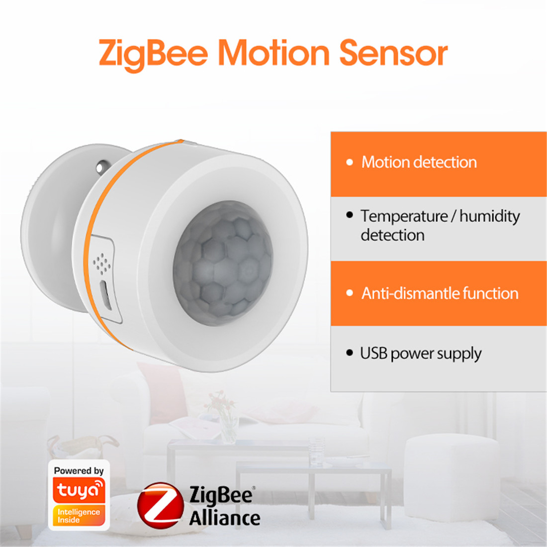 ZigBee USB 3 In 1 PIR Motion Sensor(MYQ-ZMS02)
