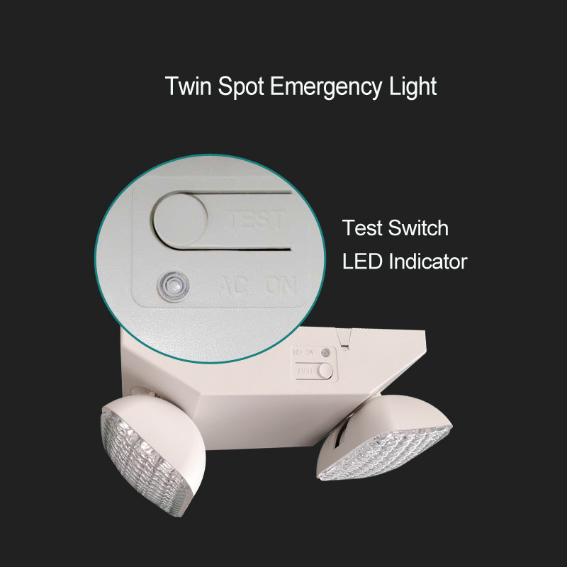 2W 240V Two Head Emergency Light Rechargeable Battery