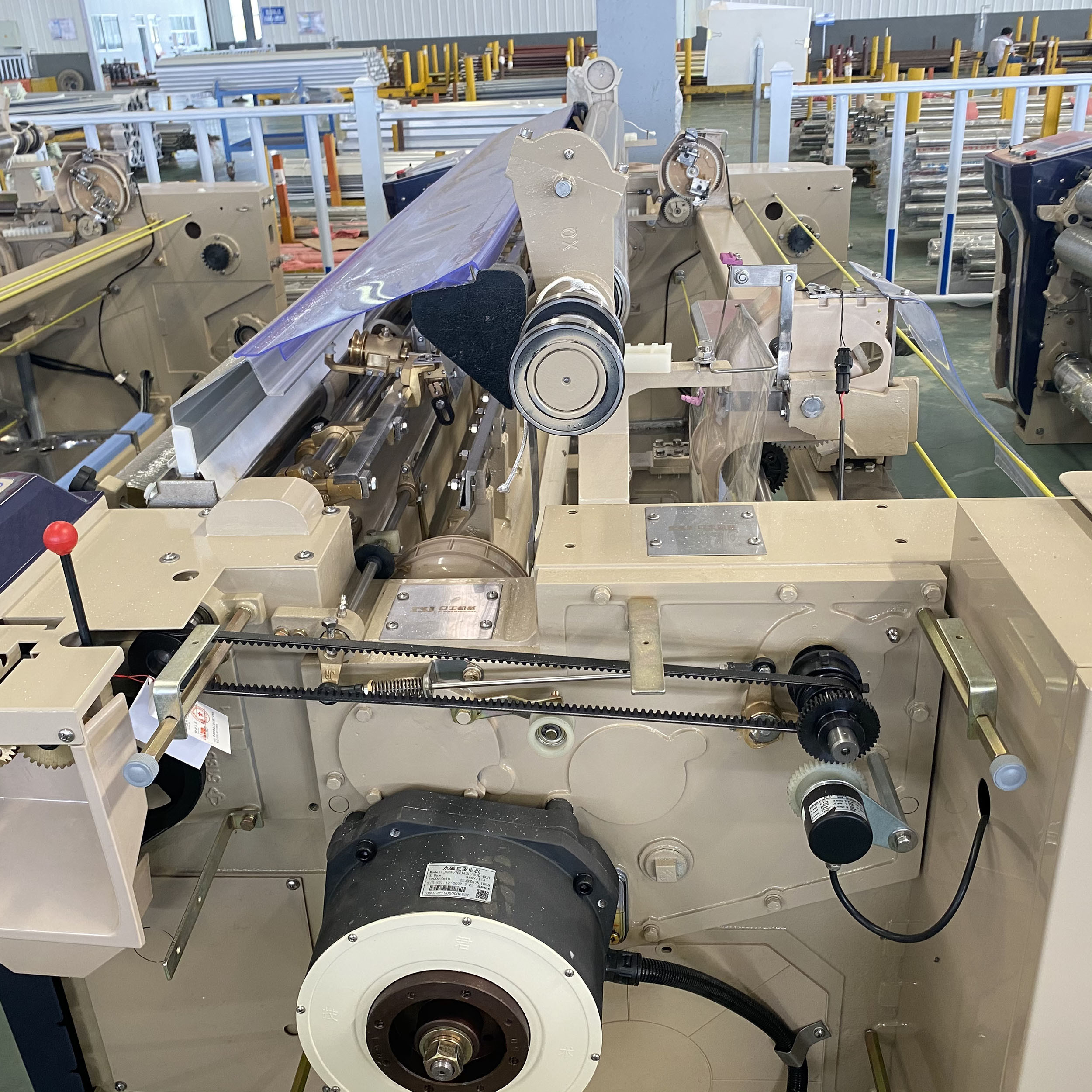 Four Side Elastic Cloth Fabric Water Jet Textile Weaving Loom With Cam Shedding