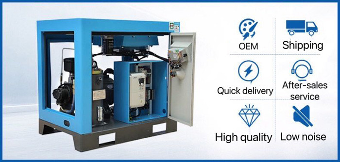 Rotary 15HP Screw Type Air Compressor Energy Saving Direct Driven
